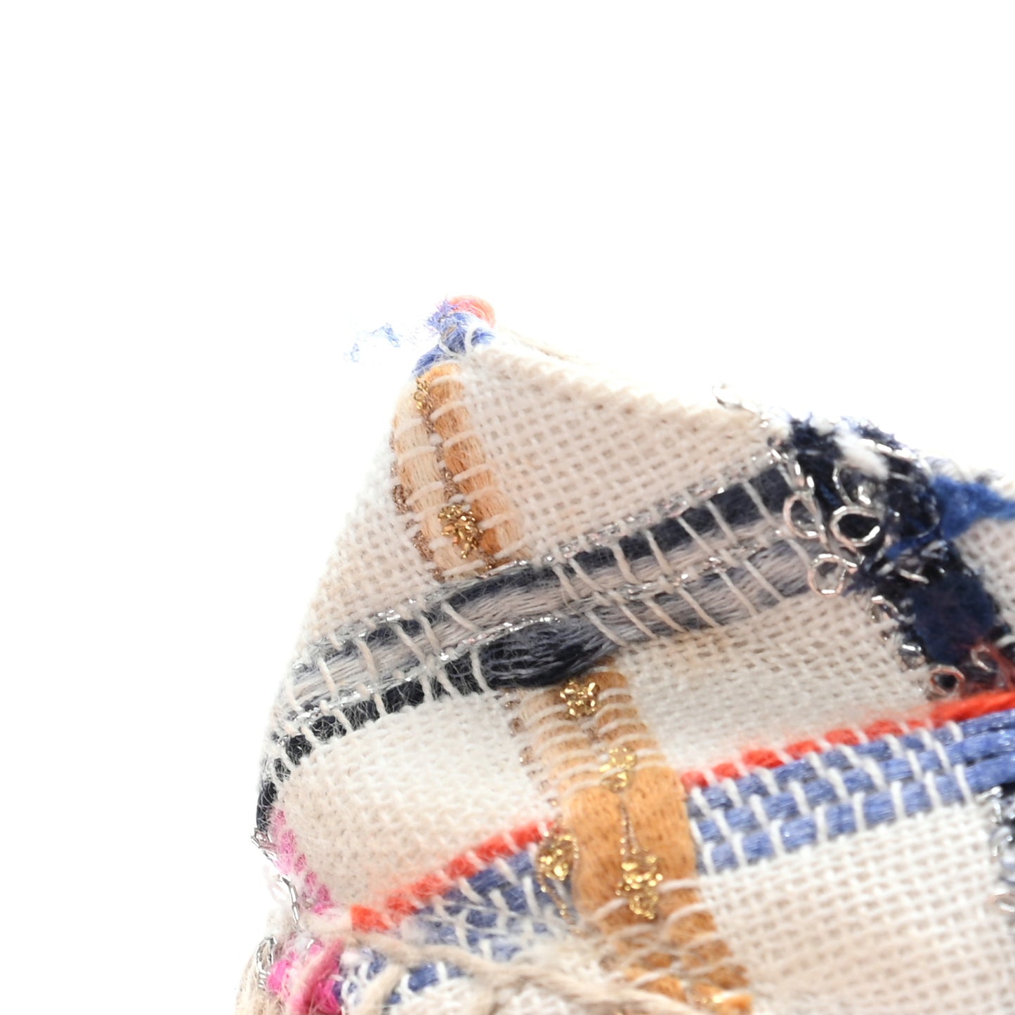 Tweed Grosgrain CC Espadrilles 36 White Blue Pink Green Black