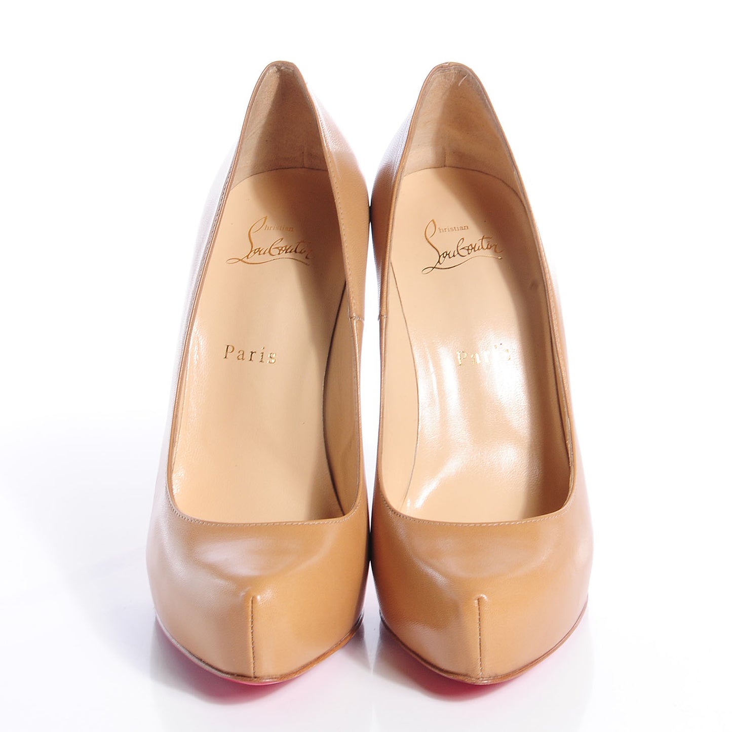 CHRISTIAN LOUBOUTIN Leather Rolando 100 Pumps Beige 39