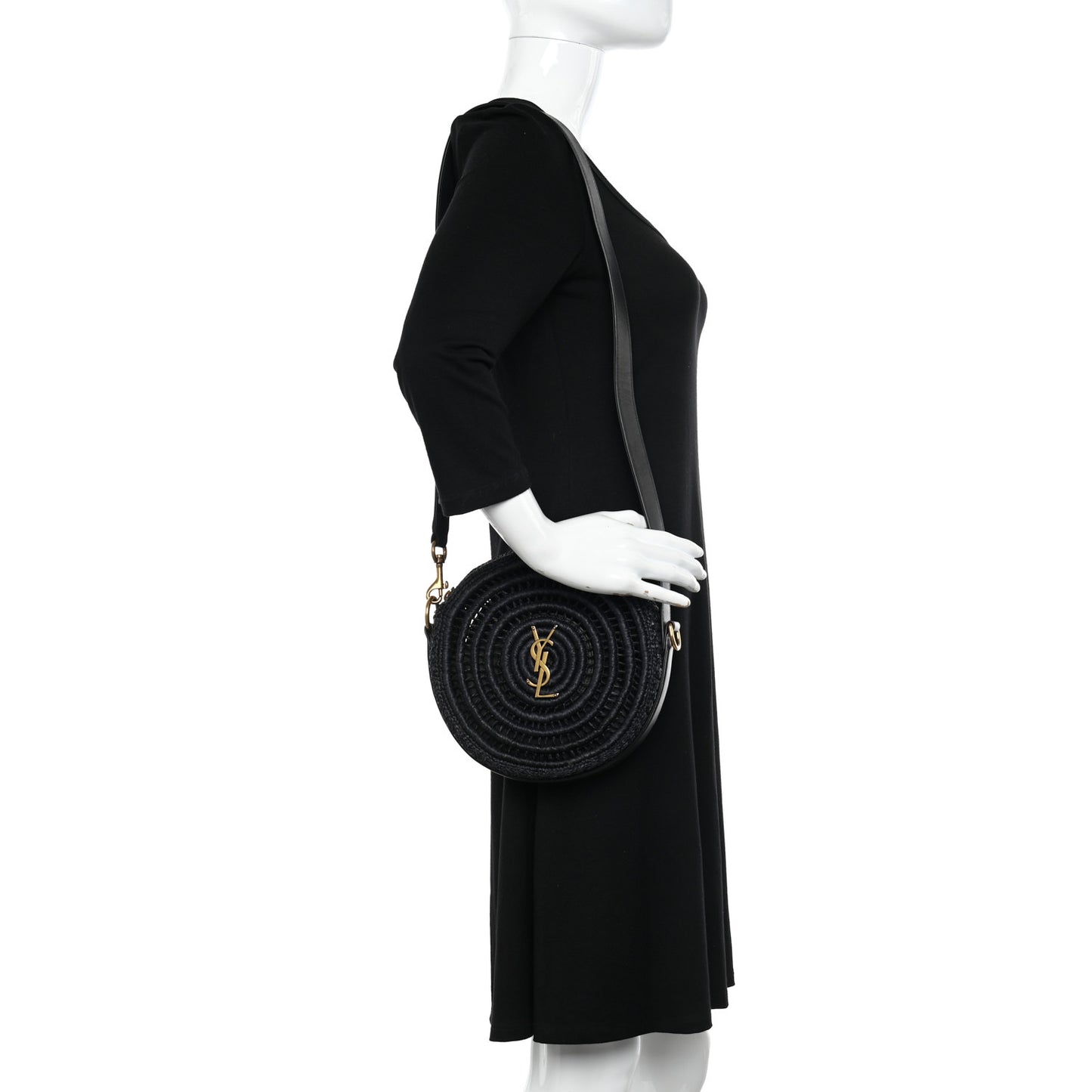 Raffia Sac Round Black