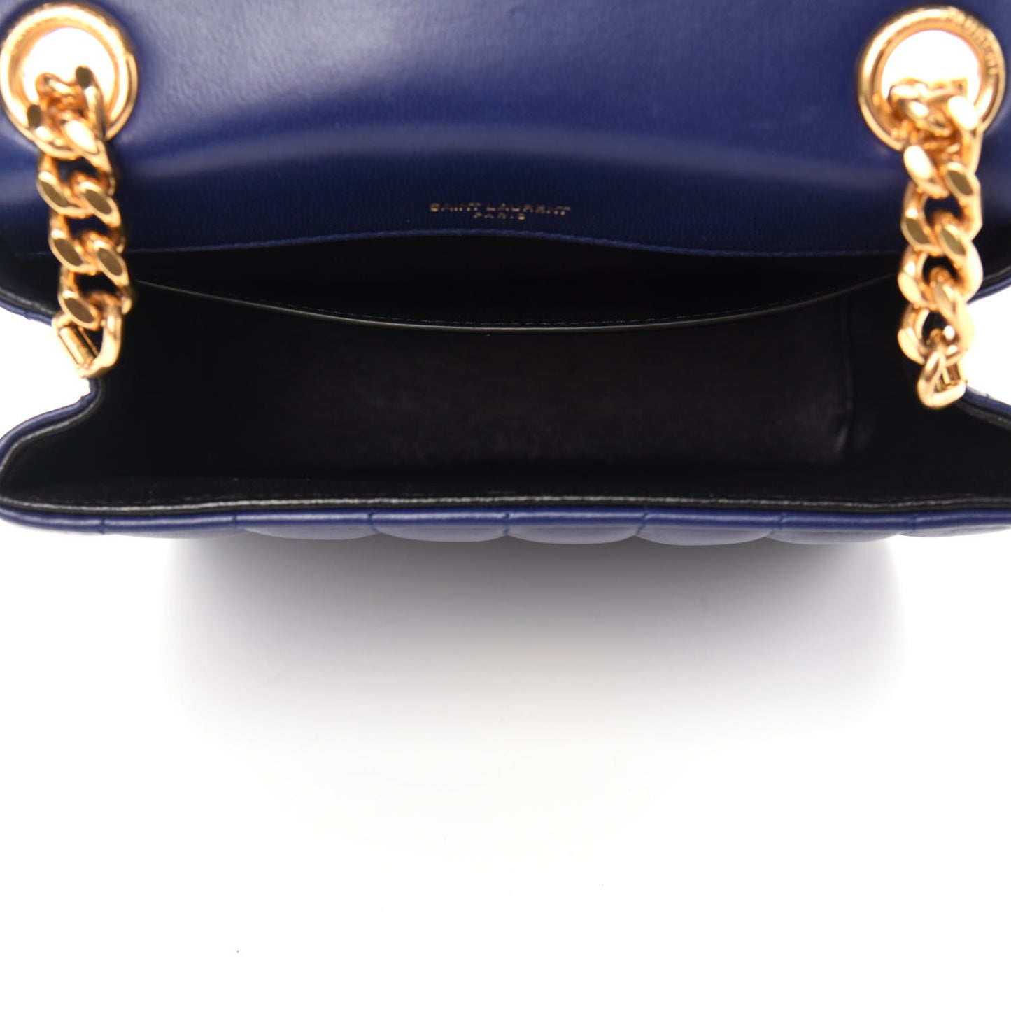Lambskin Matelasse Monogram Medium Vicky Chain Bag Blue