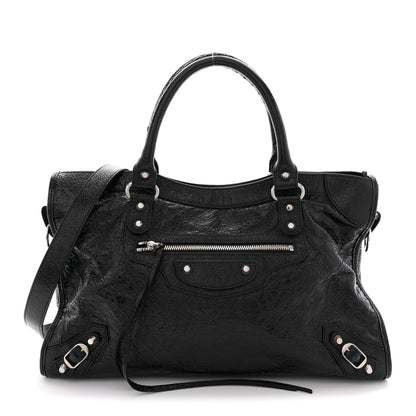 Balenciaga Agneau Arena Silver Hardware Medium Le City Black 1 of 11