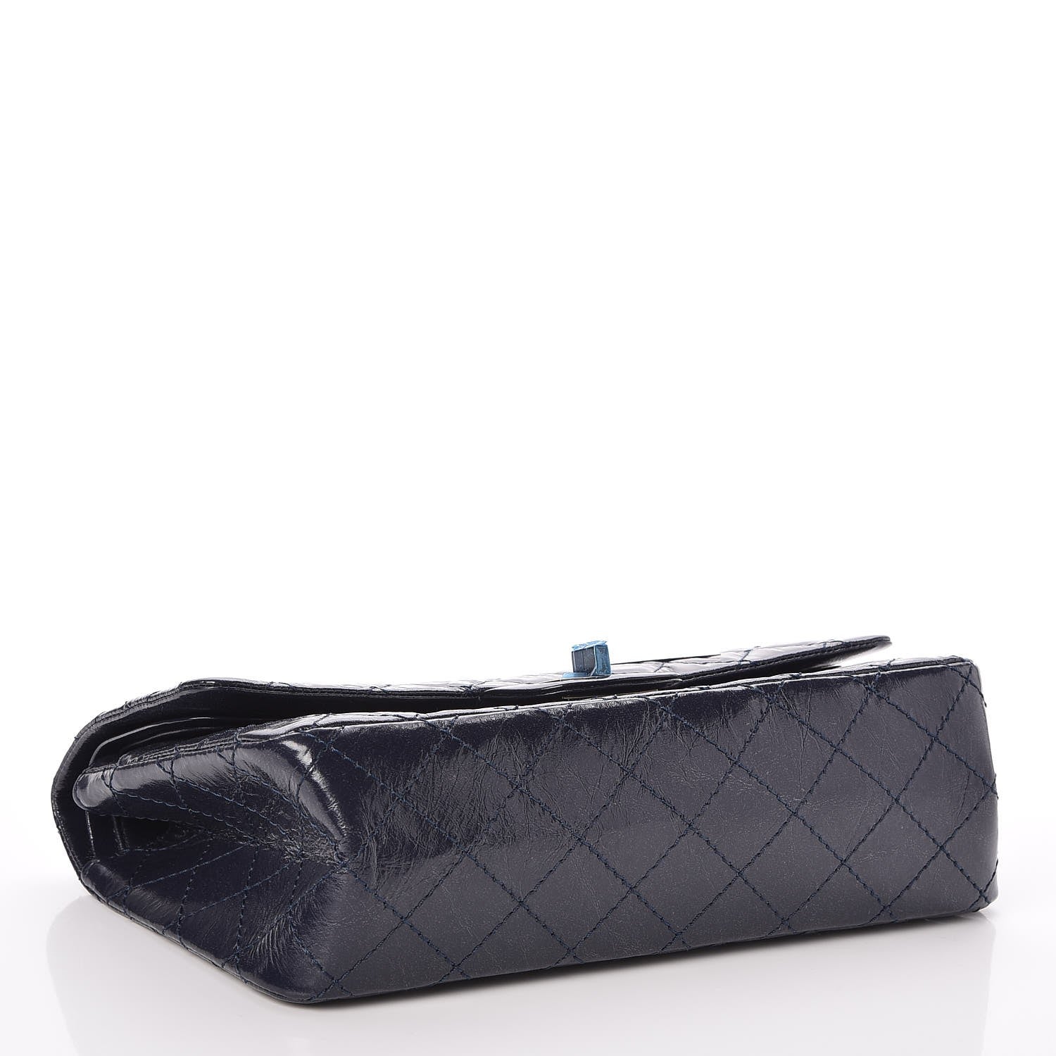 Chanel Glazed Calfskin Quilted 2.55 Reissue 225 Flap Dark Navy Blue 4 of 7