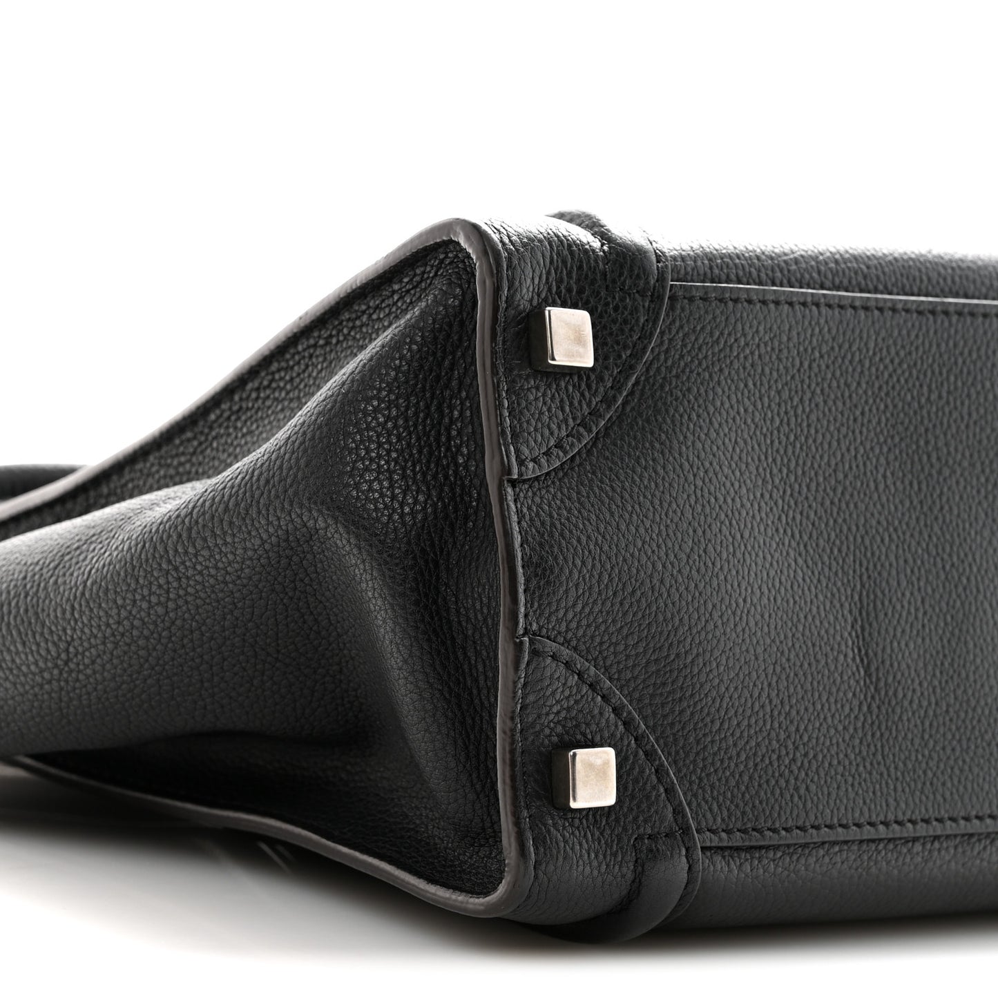 Drummed Calfskin Micro Luggage Black Black