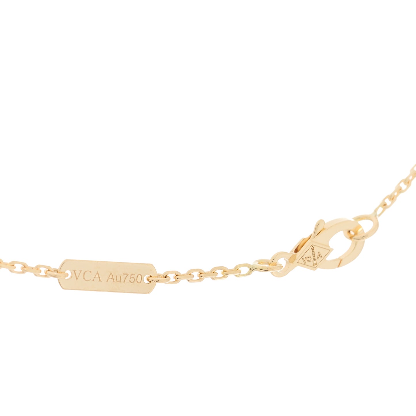 18K Yellow Gold Mother of Pearl Vintage Alhambra Pendant Necklace