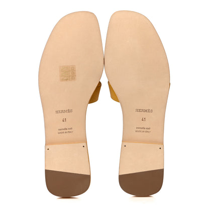 Hermes Epsom Oran Sandals 41 Jaune Sable 7 of 13