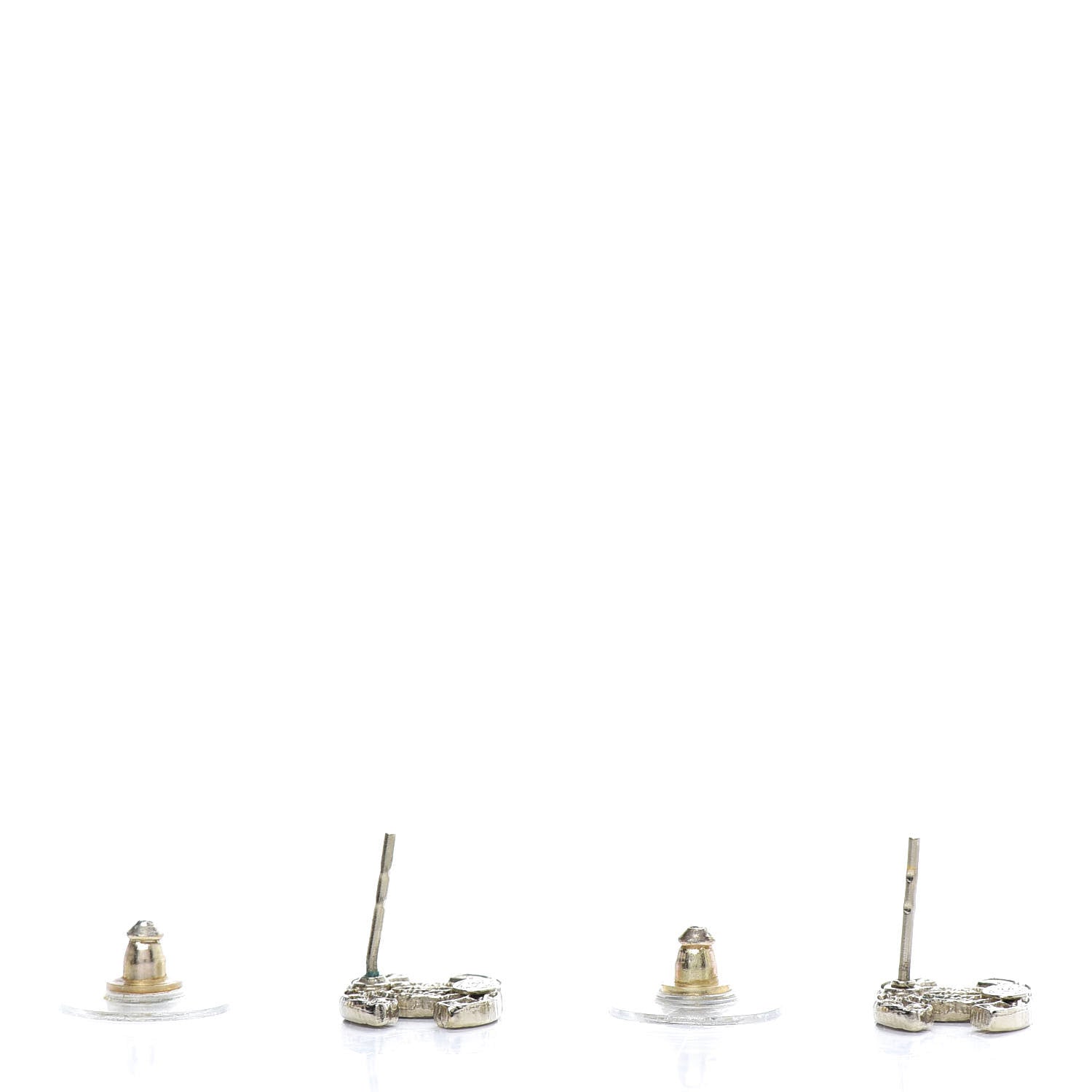 Chanel Tweed Effect CC Earrings Gold 4 of 6