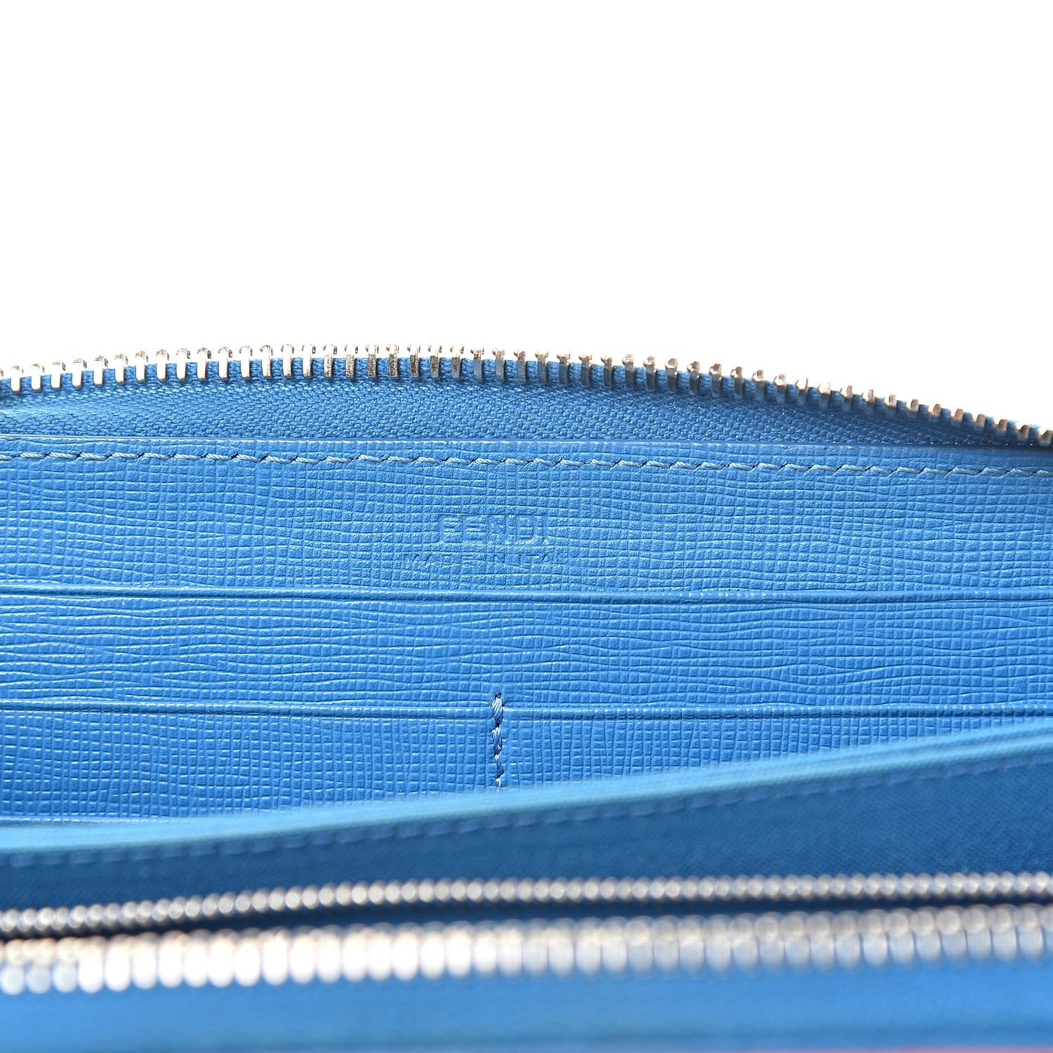 Fendi Vitello Elite Crystal Eye Monster Zip Around Wallet Royal Blue Papavero Multicolor 6 of 9
