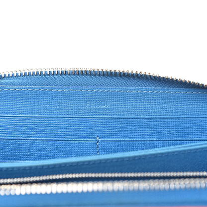 Fendi Vitello Elite Crystal Eye Monster Zip Around Wallet Royal Blue Papavero Multicolor 6 of 9