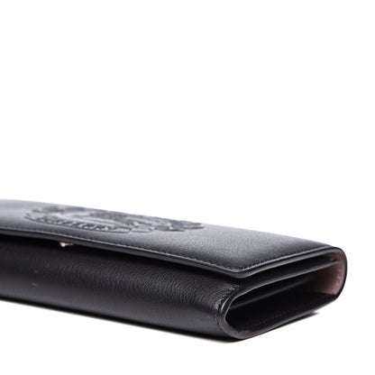 Burberry Calfskin Crest Embossed Continental Wallet Black 8 of 9