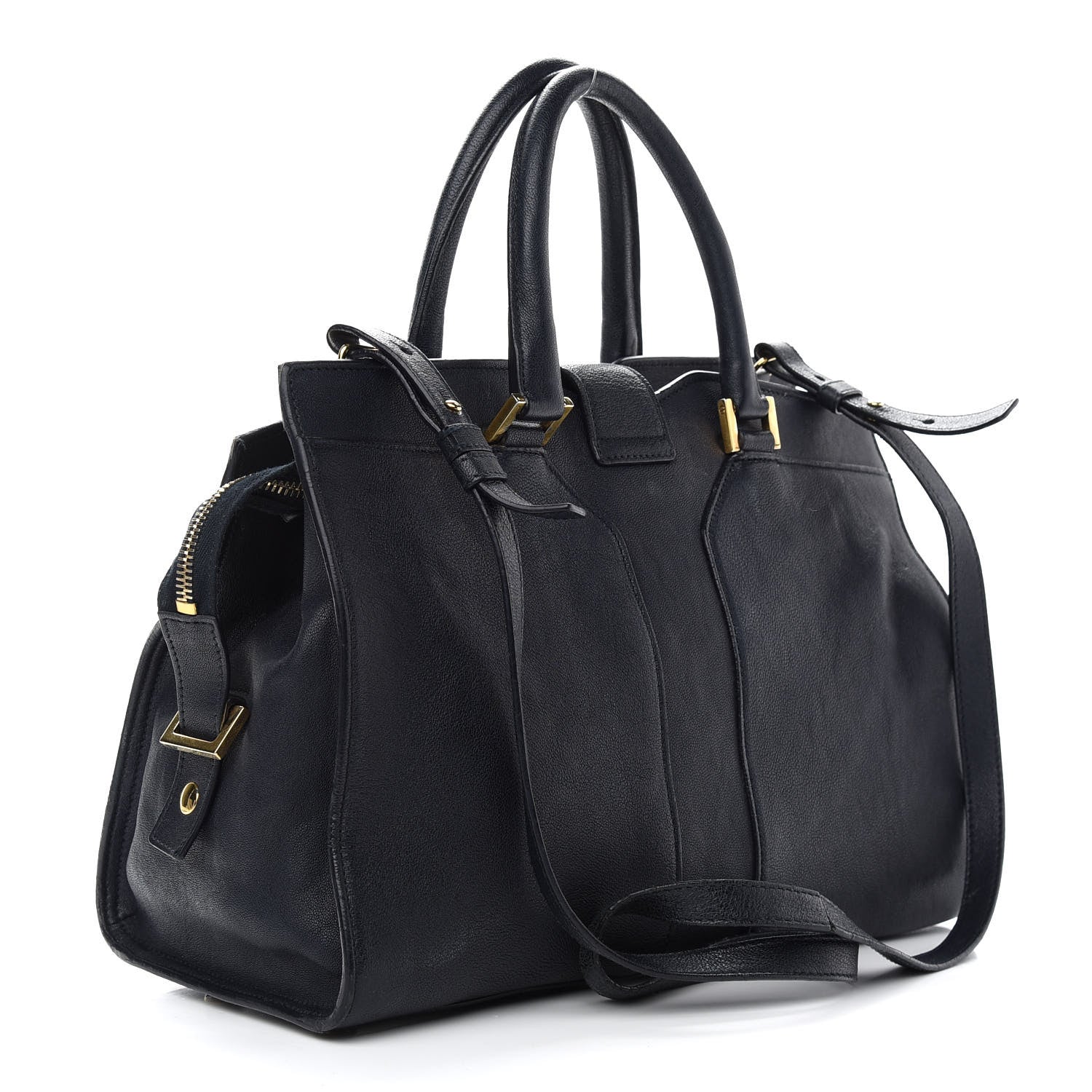 Saint Laurent Sheepskin Small Cabas ChYc Navy 3 of 9