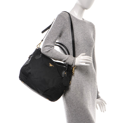 Prada Tessuto Nylon Vitello Daino Tote Nero Black 2 of 8