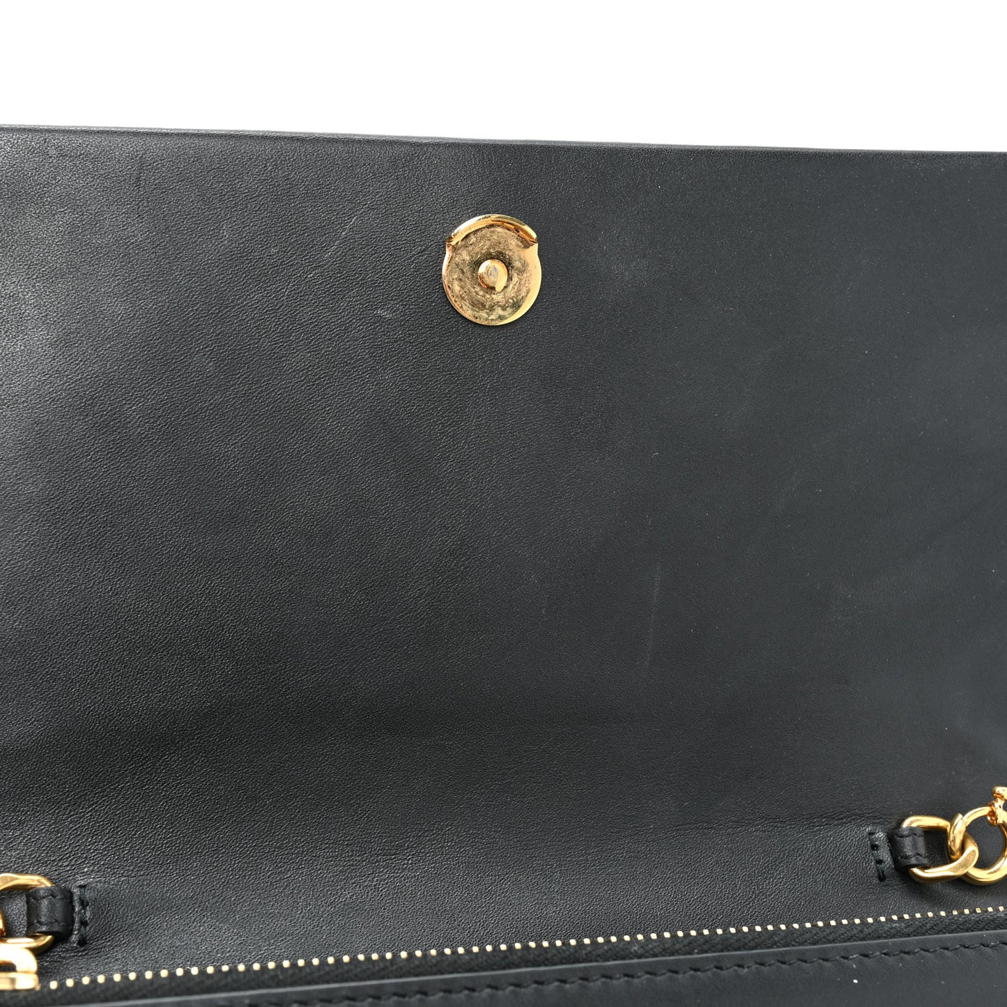 Smooth Calfskin Classic Monogram Kate Tassel Chain Wallet Black