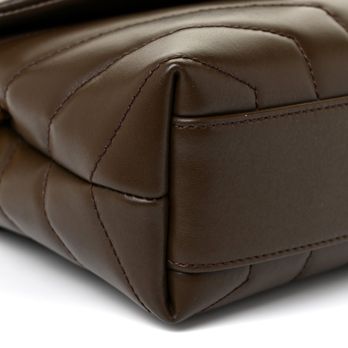 Calfskin Y Quilted Monogram Toy Loulou Crossbody Bag Soil Brown
