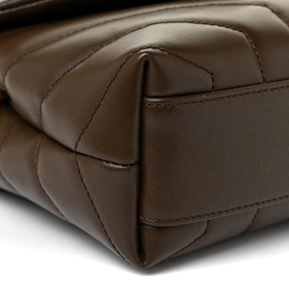 Saint Laurent Calfskin Y Quilted Monogram Toy Loulou Crossbody Bag Soil Brown 9 of 13