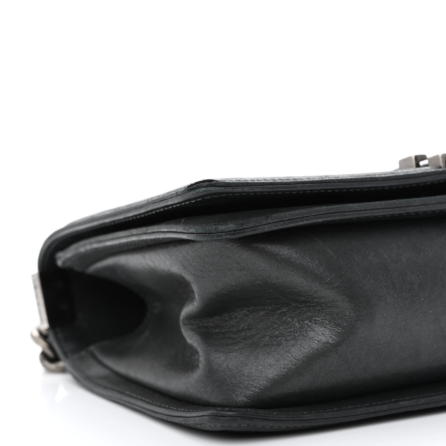 Chanel Iridescent Calfskin Embellished Double Stitch Medium Boy Flap Black 9 of 11