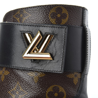 Louis Vuitton Monogram Calfskin Wonderland Flat Ranger Boots 36 Black 9 of 22