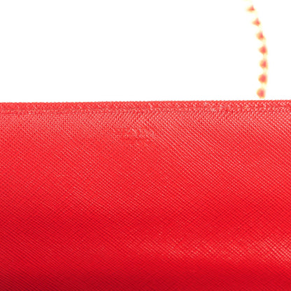 Prada Saffiano Metal Oro Chain Wallet Cherry 6 of 9