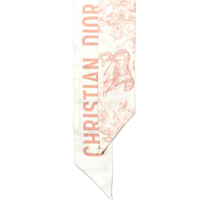 Christian Dior Silk Toile De Jouy Mitzah Scarf Pink 2 of 4