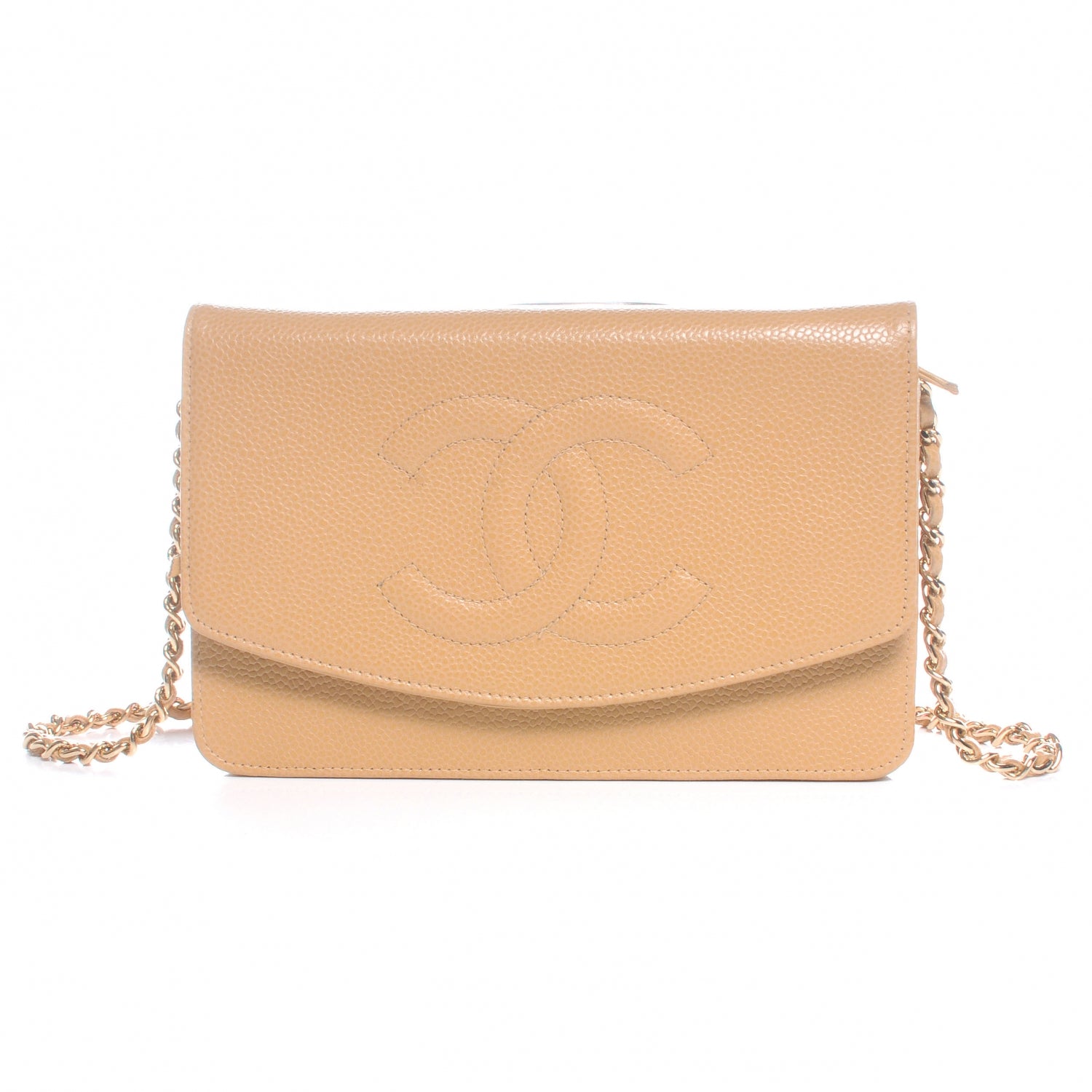 Chanel Caviar Wallet on Chain WOC Beige 1 of 8
