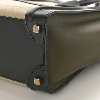 Celine Elephant Calfskin Micro Tri-Color Luggage Chalk 10 of 12