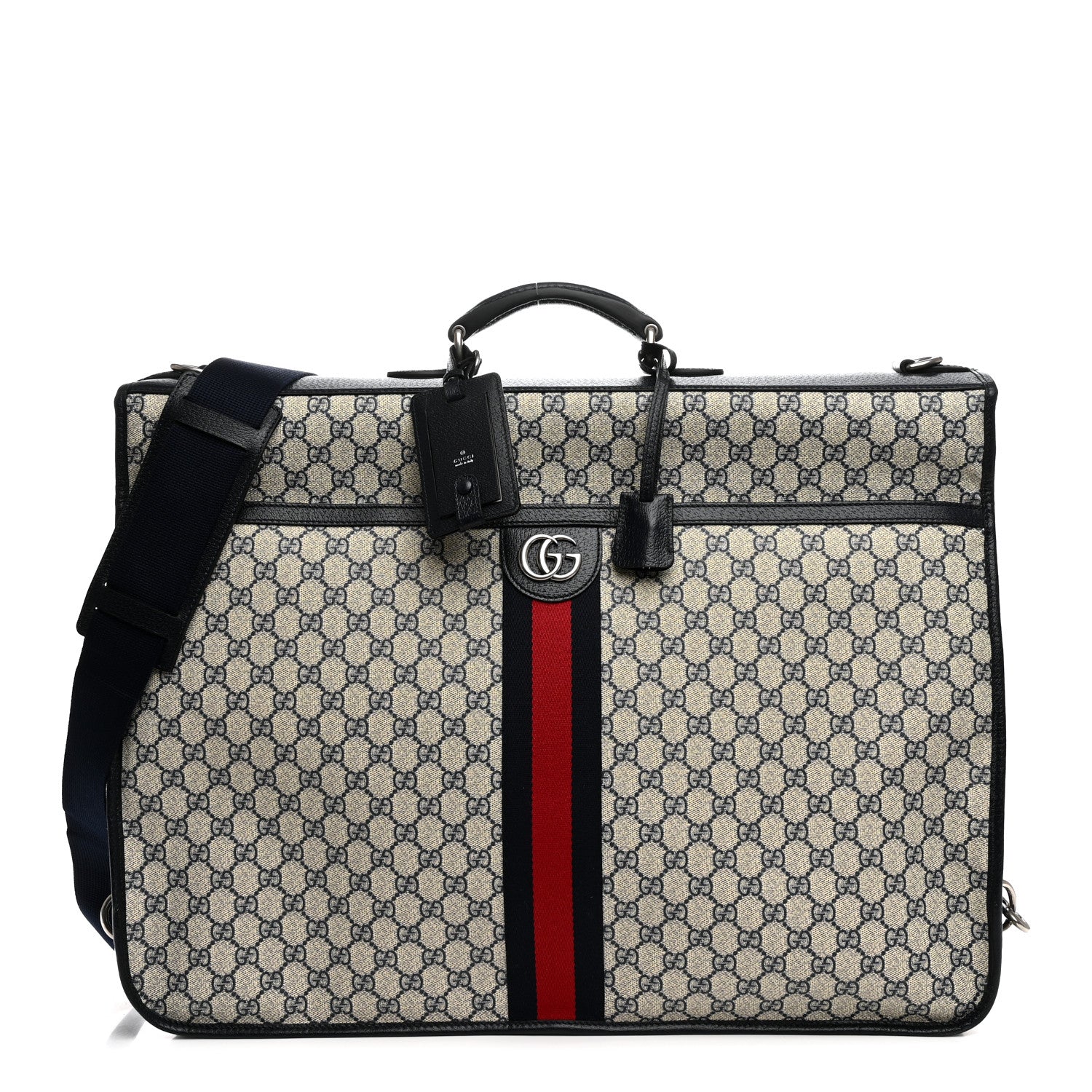 Gucci GG Supreme Monogram Web Savoy Garment Bag Beige Blue 1 of 10