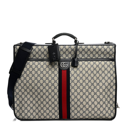 Gucci GG Supreme Monogram Web Savoy Garment Bag Beige Blue 1 of 10