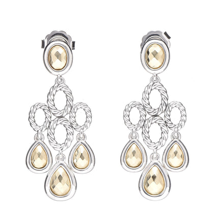 David Yurman Sterling Silver 14K Yellow Gold Chandelier Earrings 1 of 4