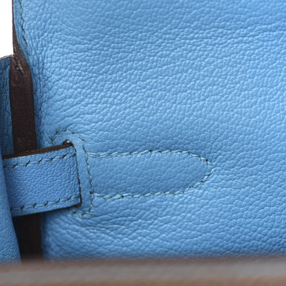 Hermes Togo Kelly Retourne Eclat 35 Etoupe Bleu Azteque 27 of 38