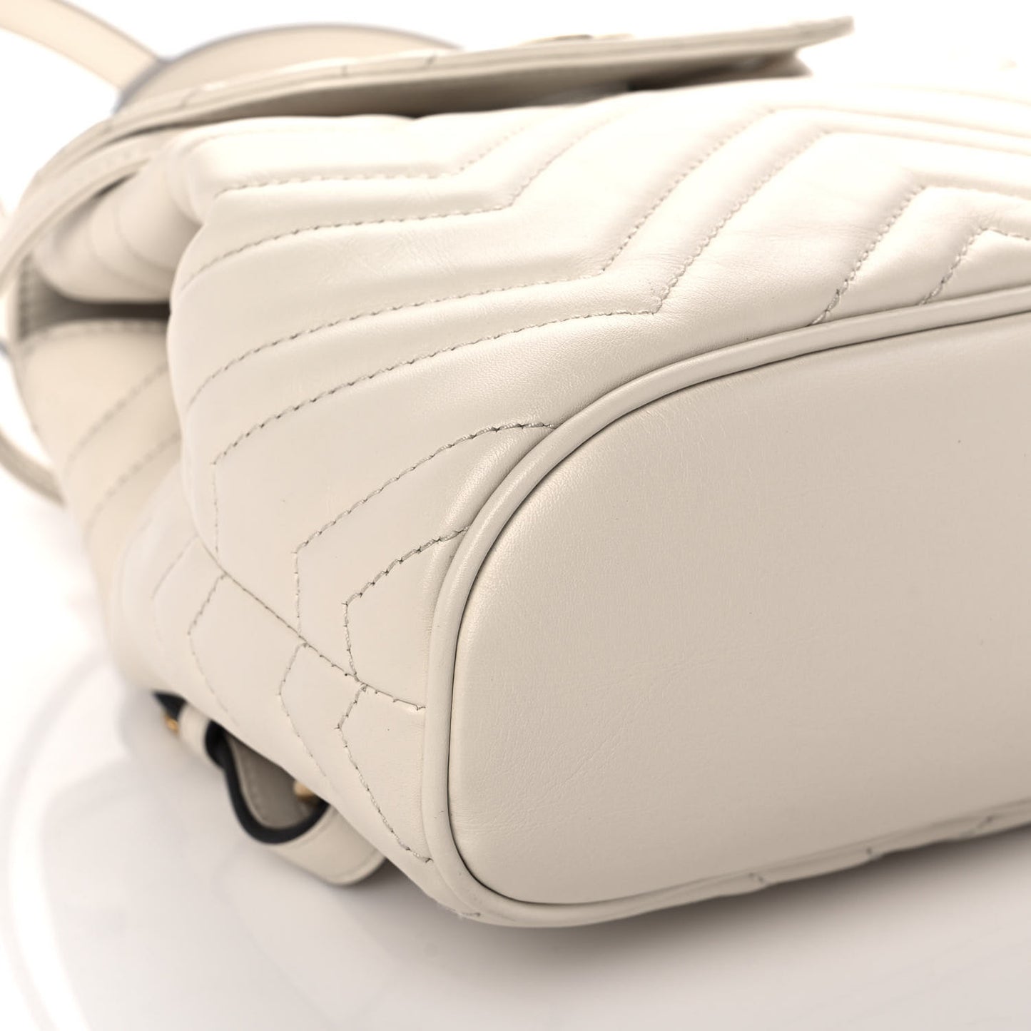 Calfskin Matelasse GG Marmont Flap Backpack White