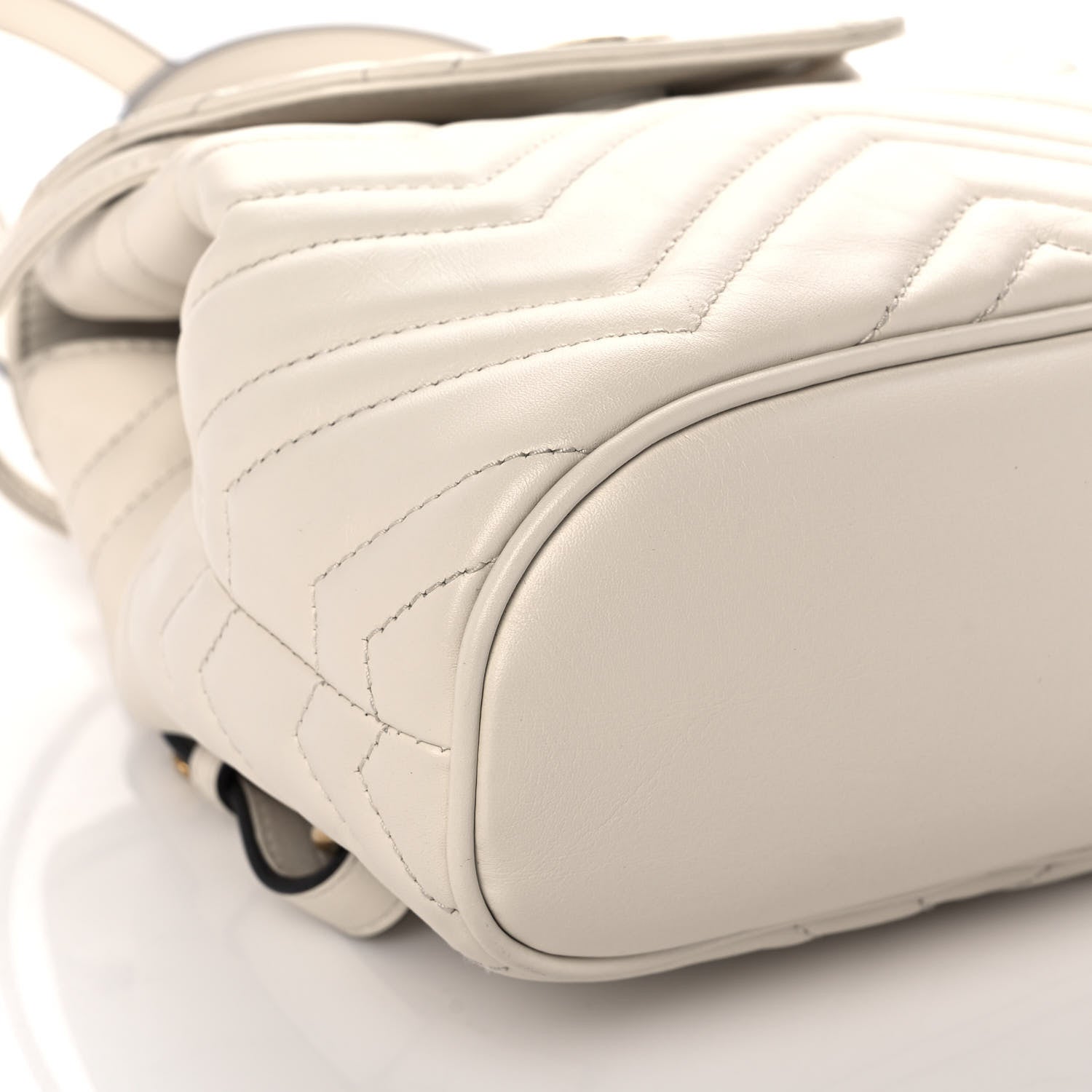 Gucci Calfskin Matelasse GG Marmont Flap Backpack White 8 of 10