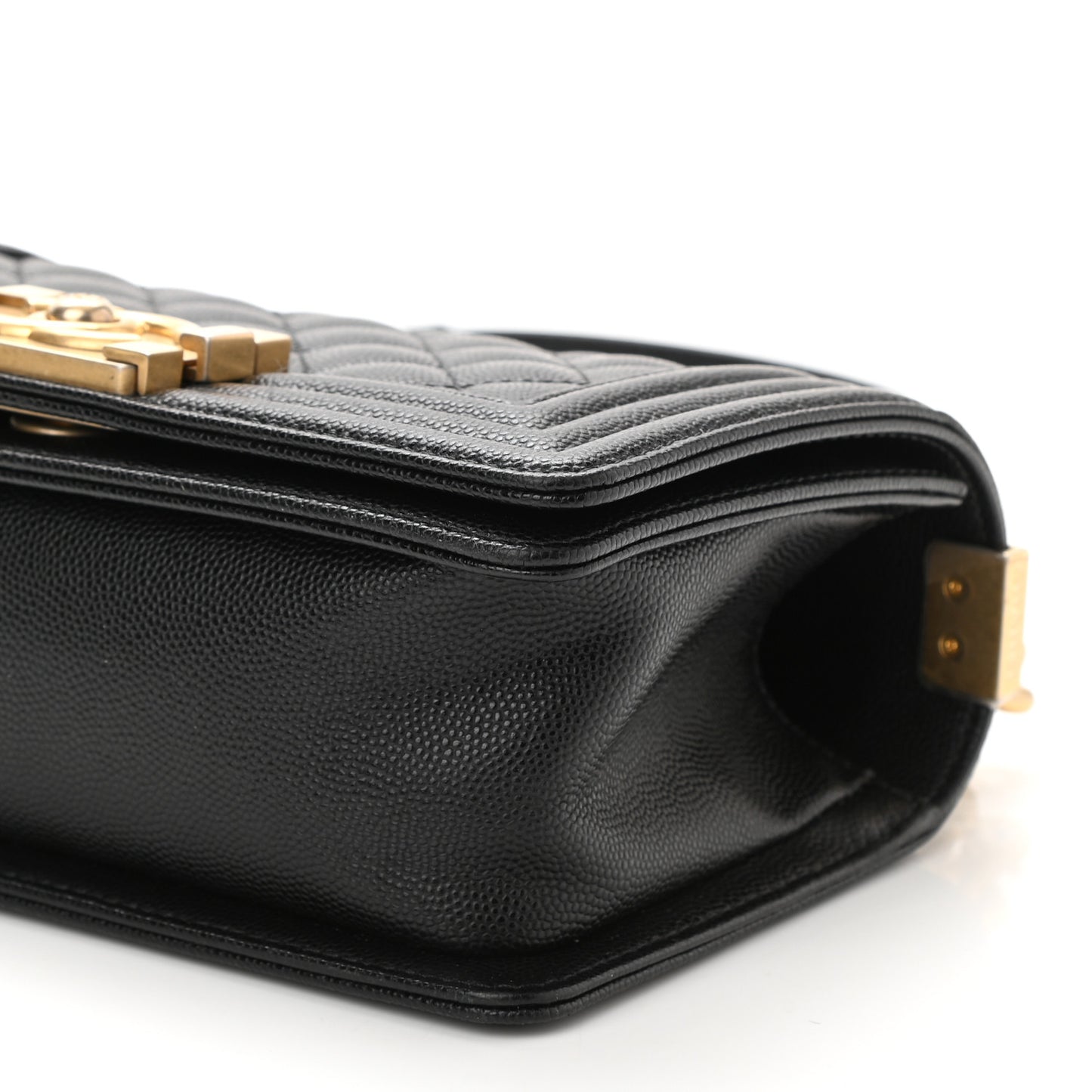 Caviar Quilted Small Boy Flap Black