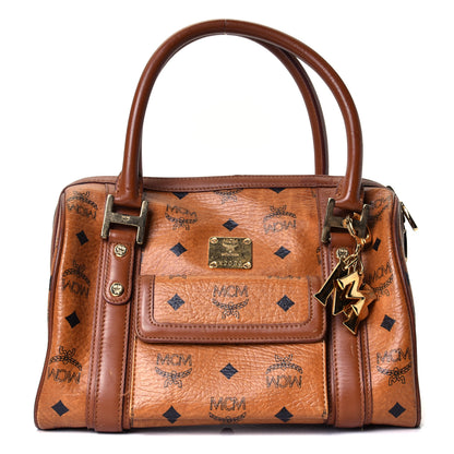 MCM Visetos Small Boston Bag Cognac 1 of 4