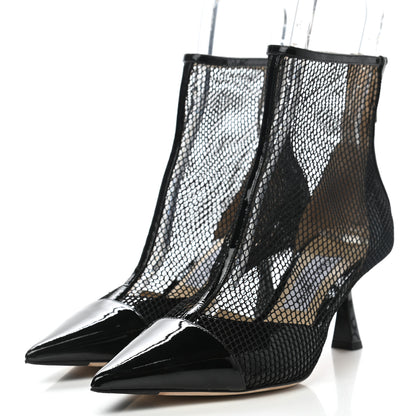 Jimmy Choo Mesh Patent Kix 100 Boots 38 Black 3 of 8