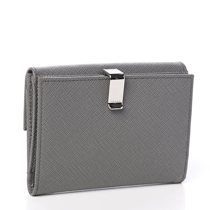Prada Saffiano Compact Wallet Marmo 2 of 7