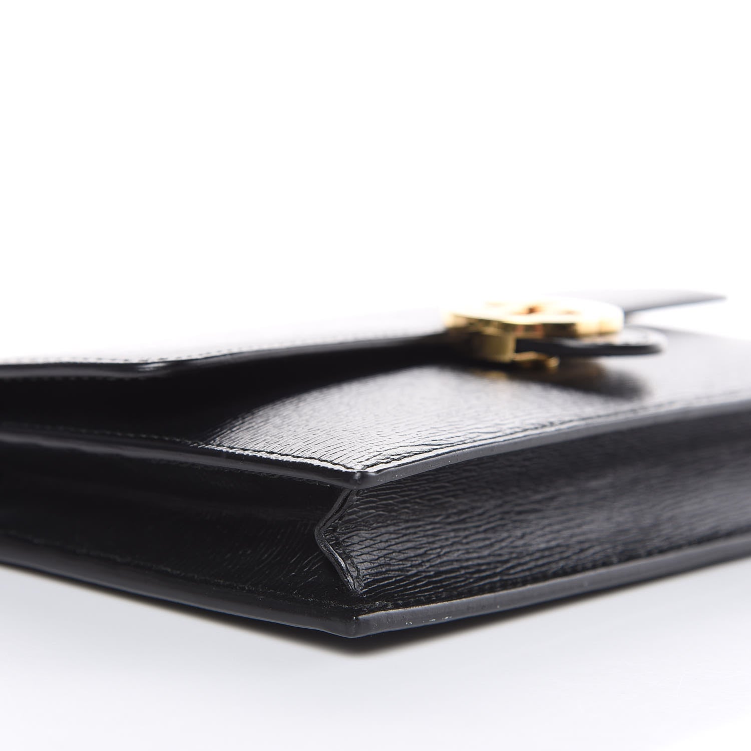 Gucci Textured Calfskin Icon Chain Wallet Black 7 of 9