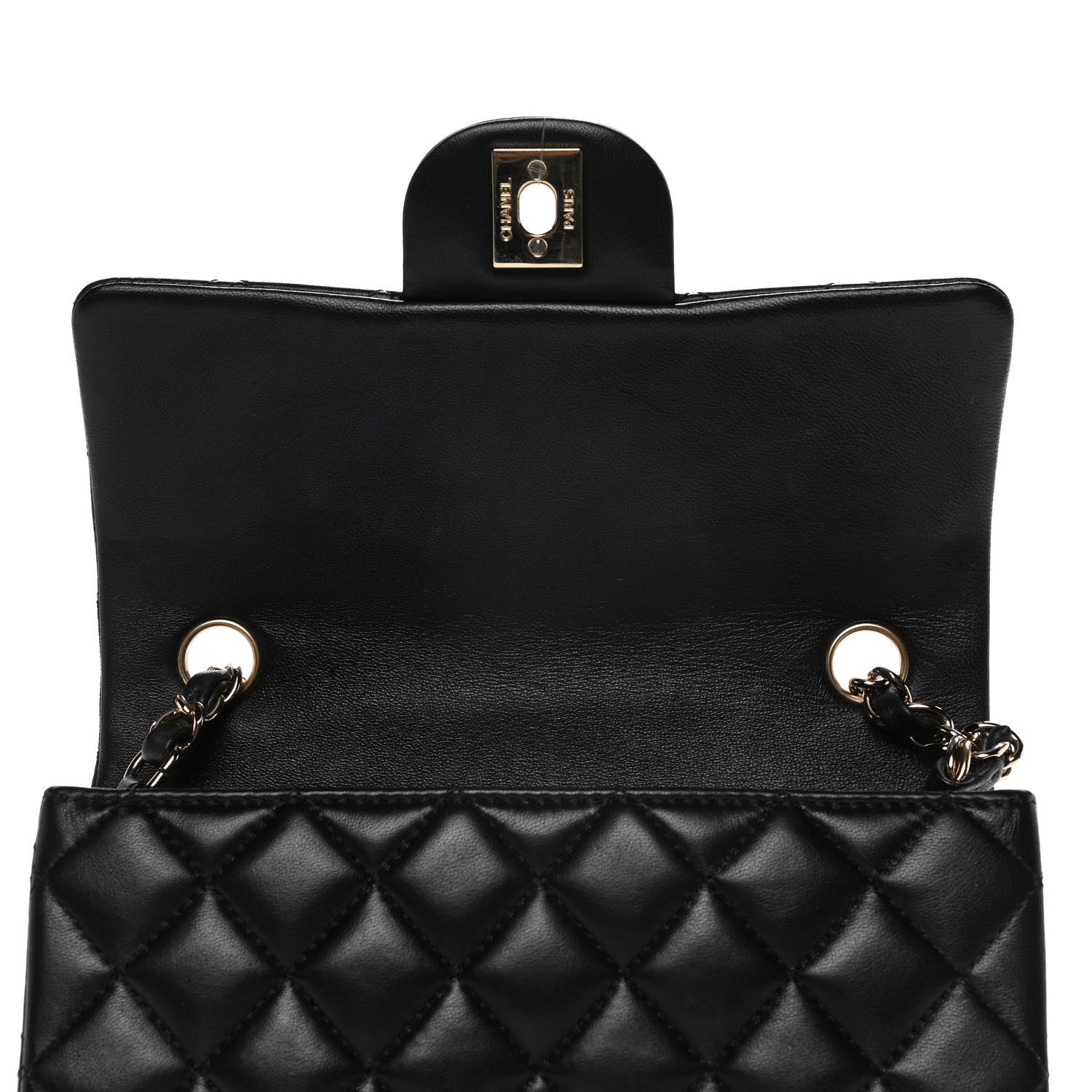 Chanel Lambskin Quilted Mini Rectangular Flap Black 6 of 12
