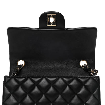 Chanel Lambskin Quilted Mini Rectangular Flap Black 6 of 12