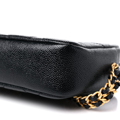 Chanel Shiny Caviar Quilted Chain Melody Camera Bag Black 9 of 10