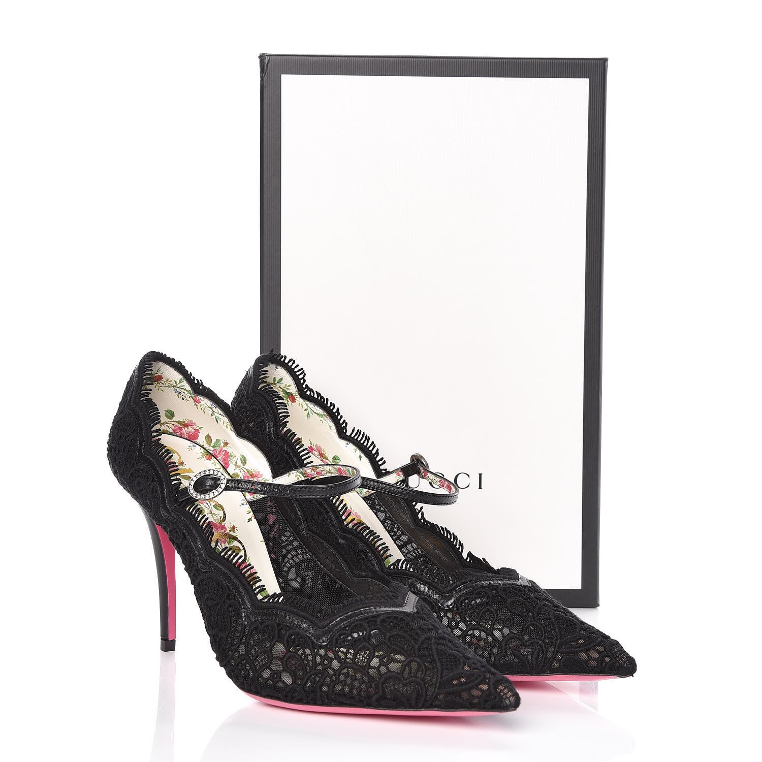 Gucci Lace Pizzo Venice Pumps 39 Black 9 of 9
