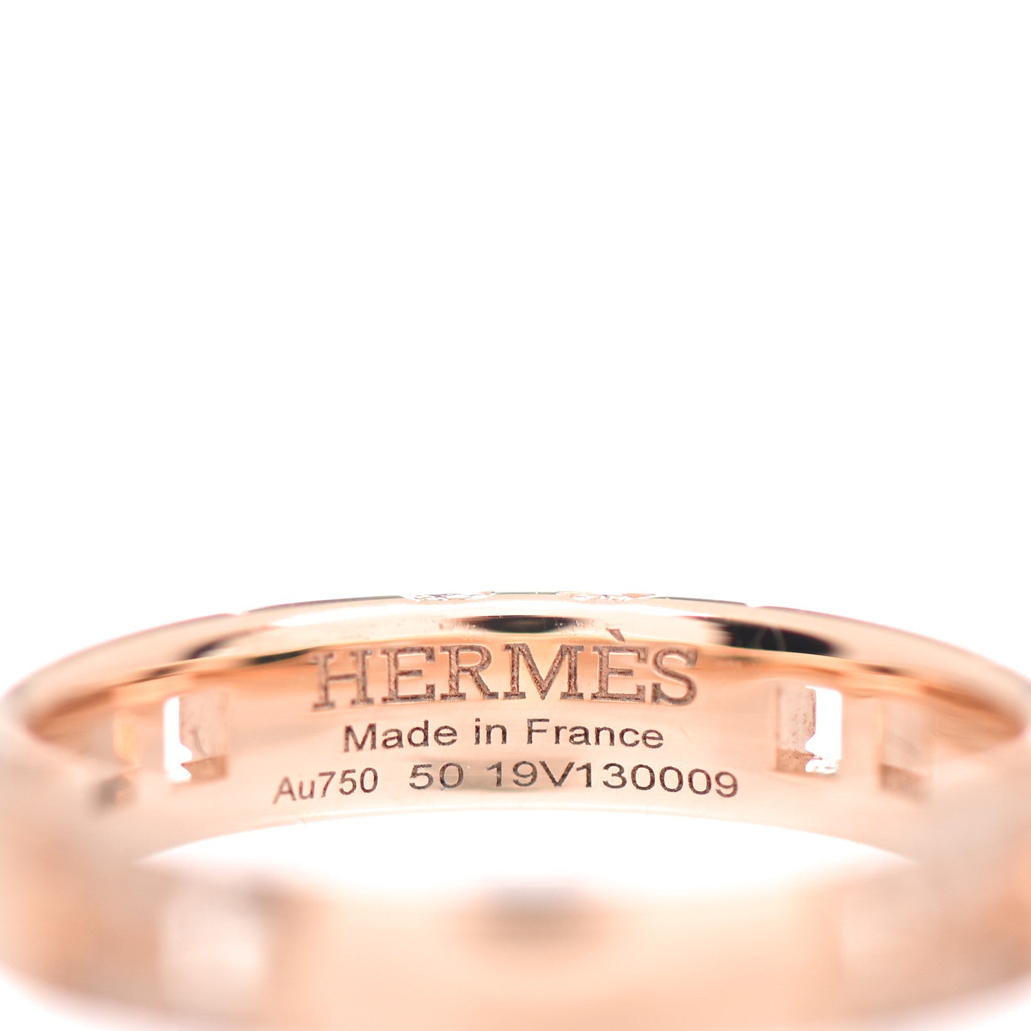 Hermes 18K Rose Gold Diamond Ever Herakles Four-Station Wedding Band Ring 50 5.25 4 of 5