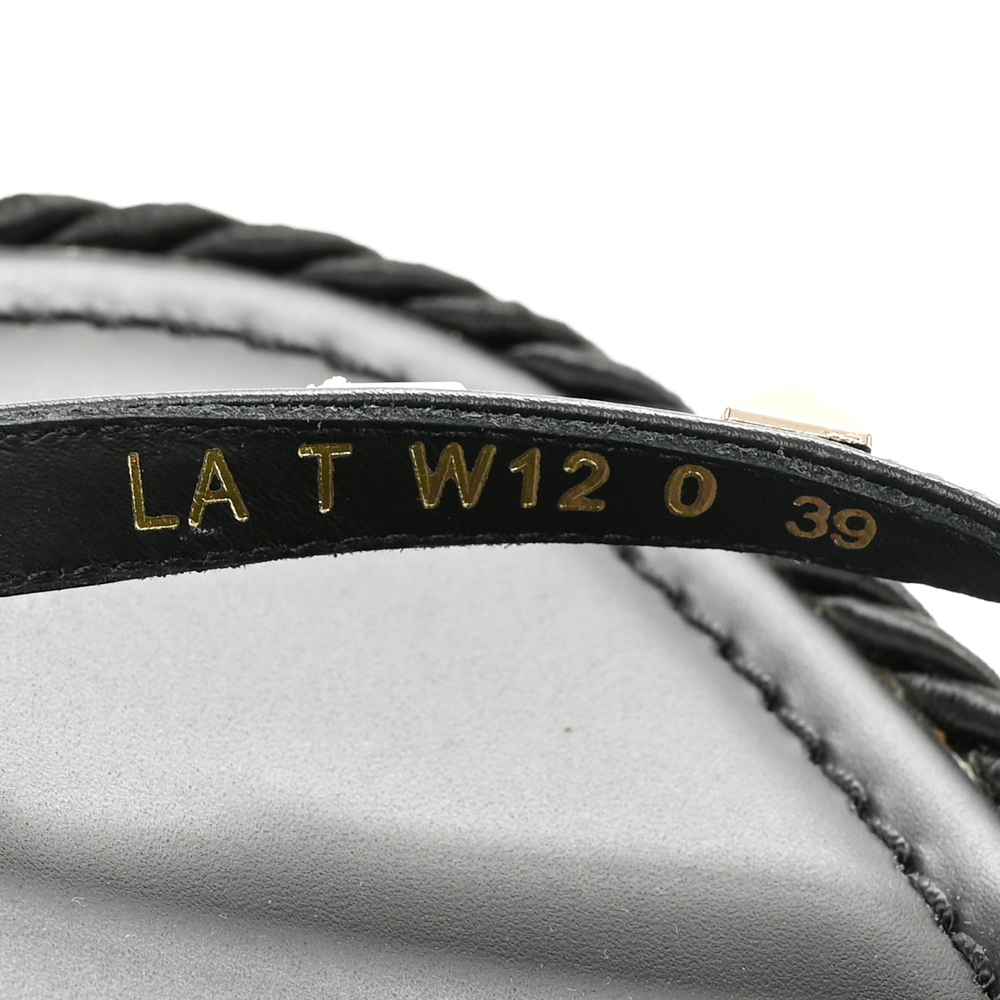 Calfskin Rockstud Torchon Rope 65mm Sandals 39 Black
