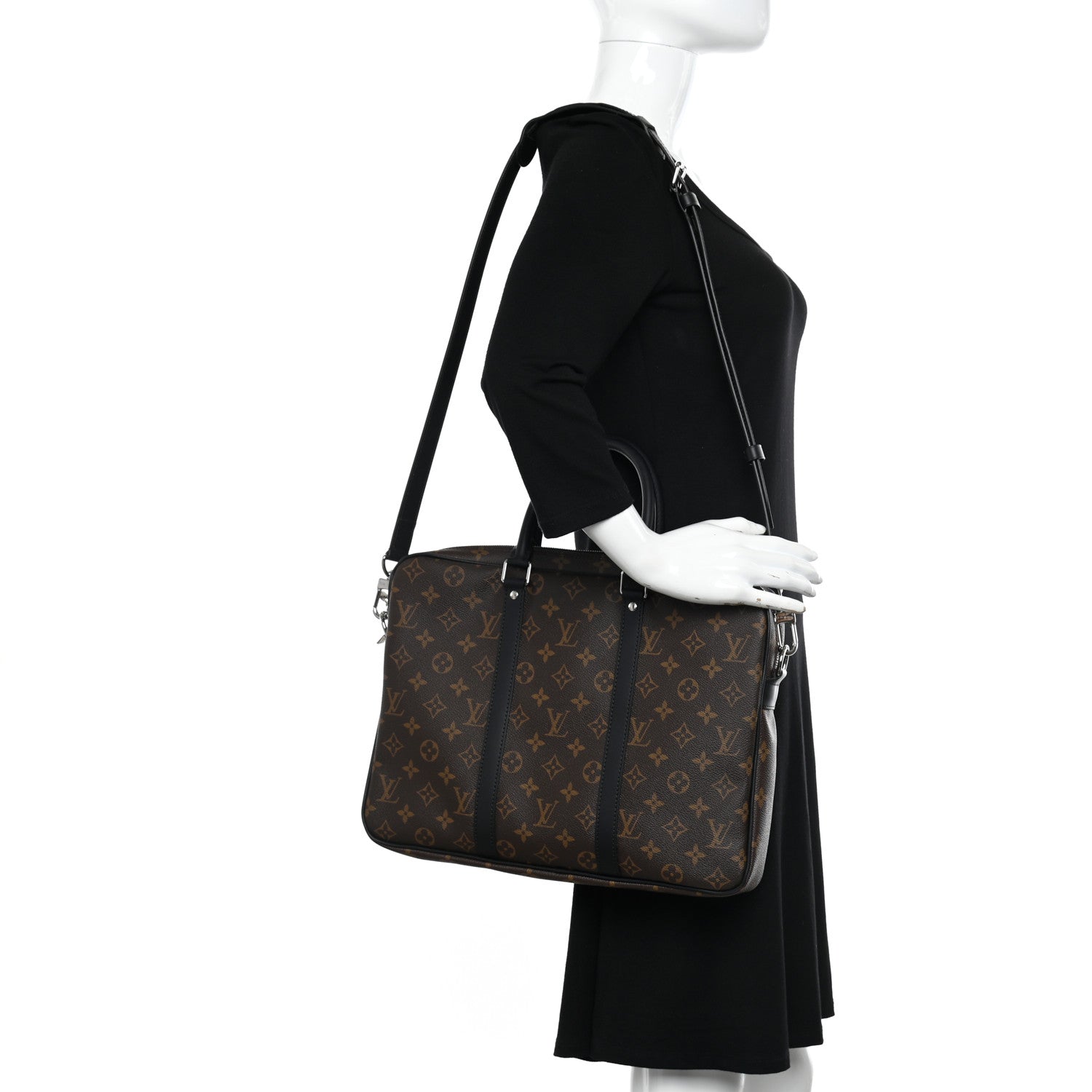 Louis Vuitton Monogram Macassar Porte-Documents Voyage PM 2 of 9