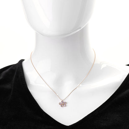 Tiffany 18K Rose Gold Amethyst Diamond Sparklers Flower Pendant Necklace 2 of 6