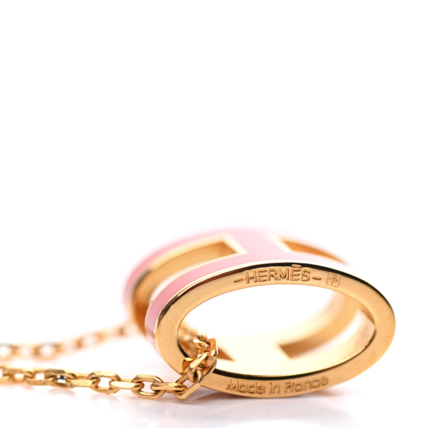 Hermes Lacquered Gold Pop H Pendant Necklace Orange Fonce 5 of 7