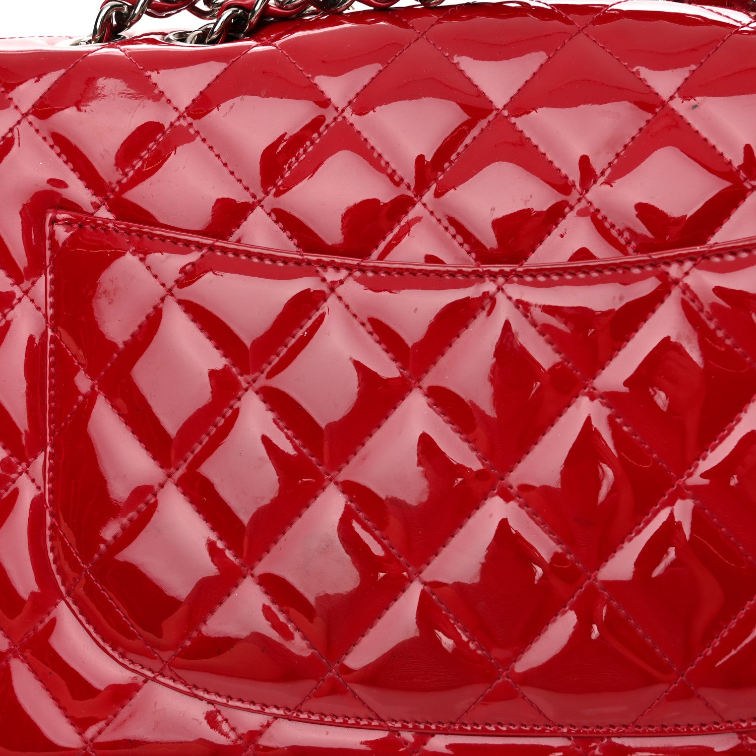 Chanel Patent Jumbo Single Flap Red 11 of 17