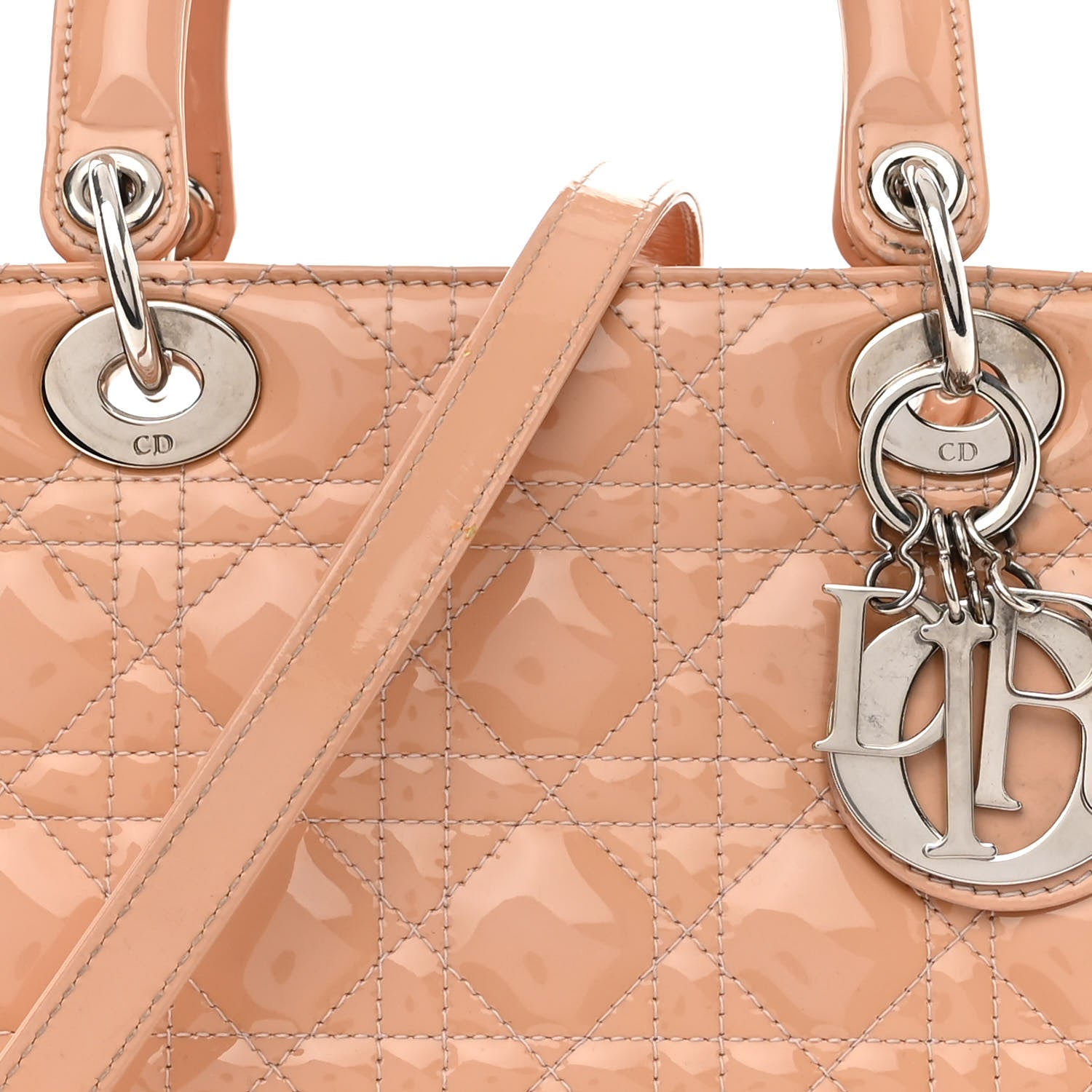 Christian Dior Patent Cannage Medium Lady Dior Rose Clair 9 of 22