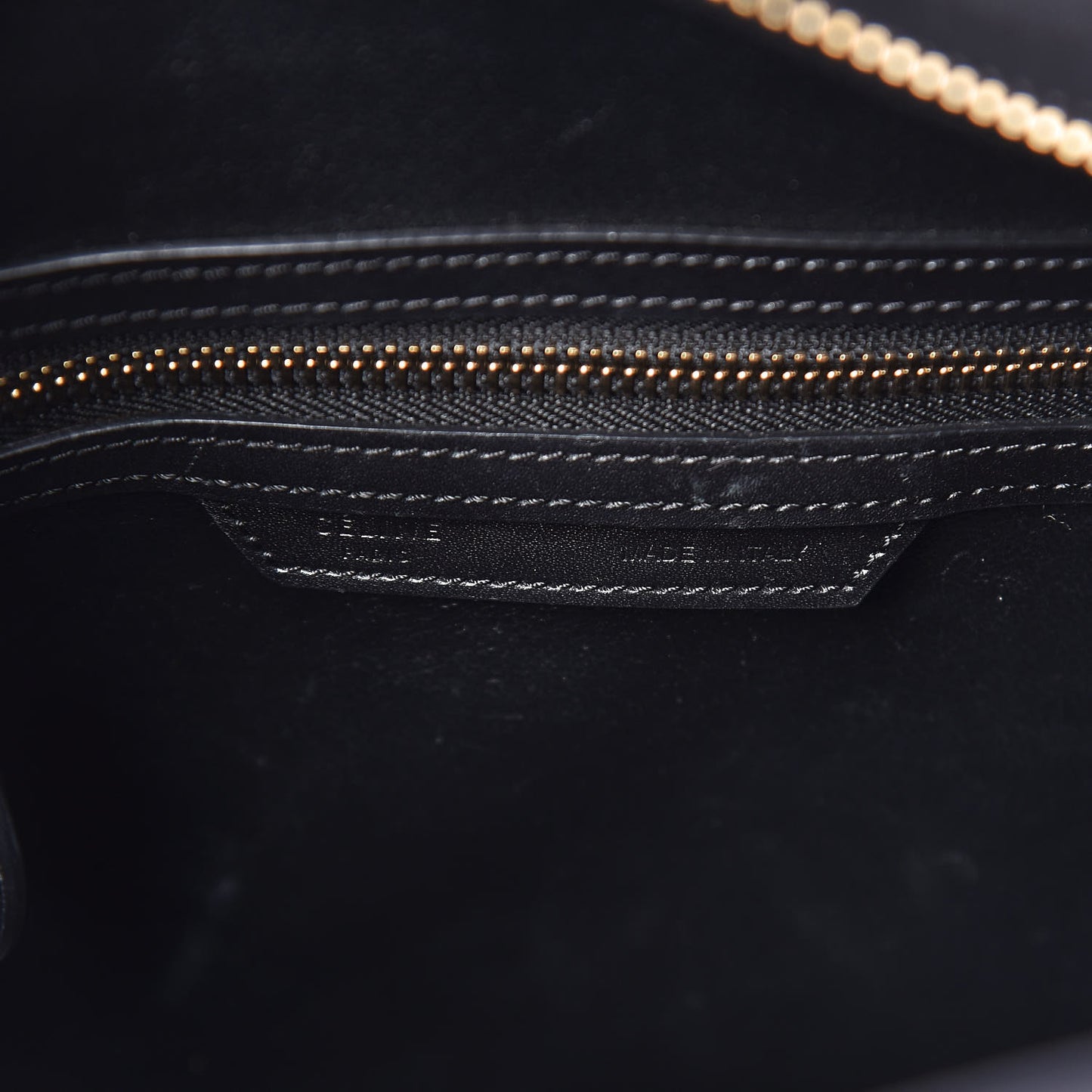 Smooth Calfskin Multicolor Double Stitching Micro Luggage Black