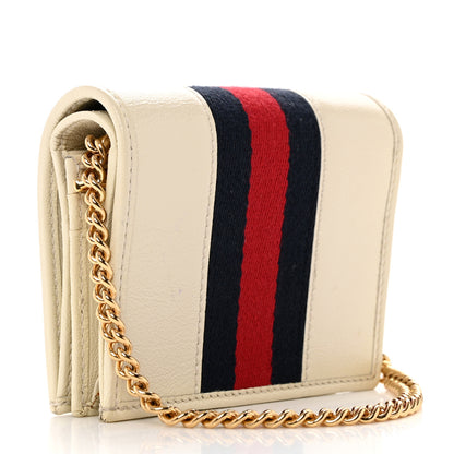 Gucci Calfskin Web Rajah Chain Card Case Wallet White 3 of 8