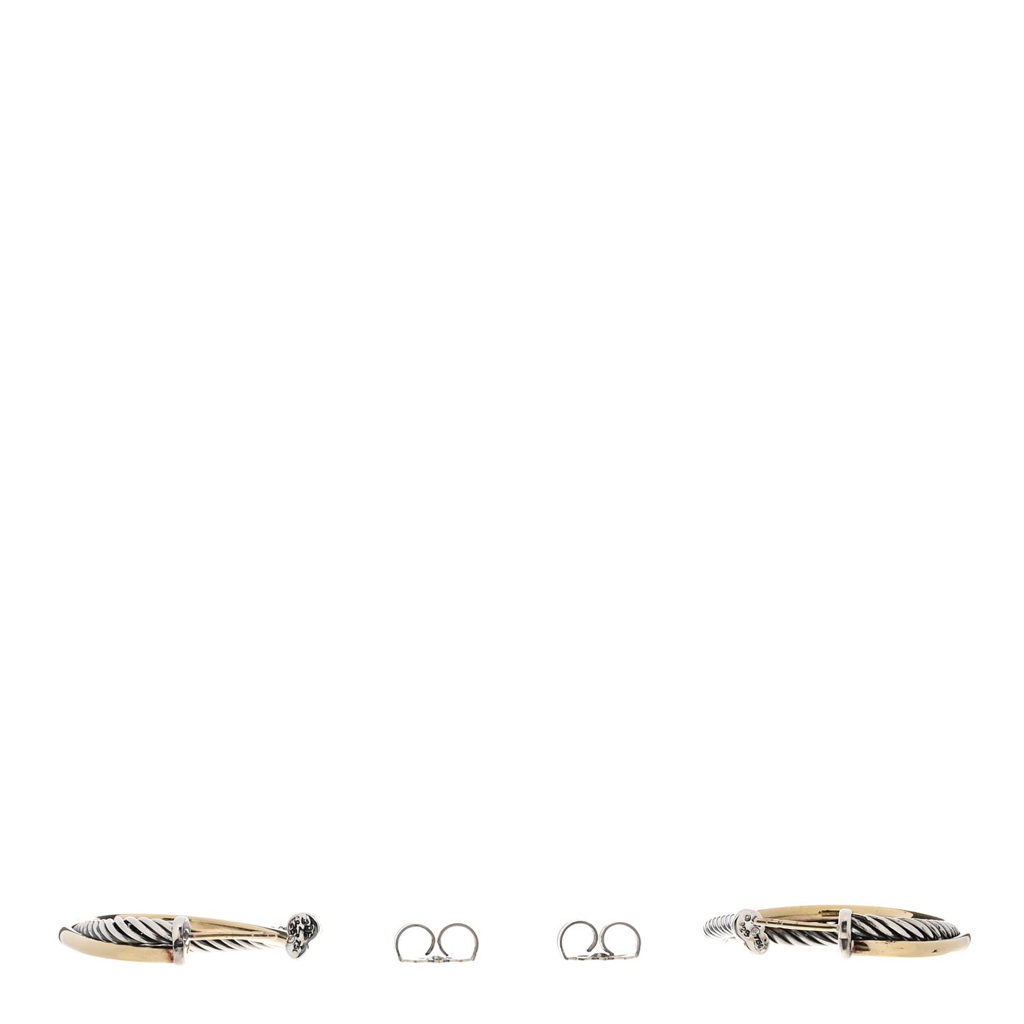 Sterling Silver 18K Yellow Gold 48mm Large Oval Crossover Cable Hoop Earrings