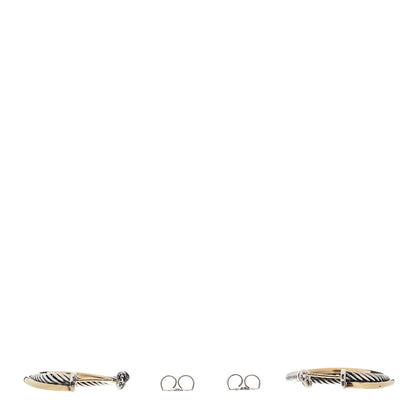 David Yurman Sterling Silver 18K Yellow Gold 48mm Large Oval Crossover Cable Hoop Earrings 3 of 4